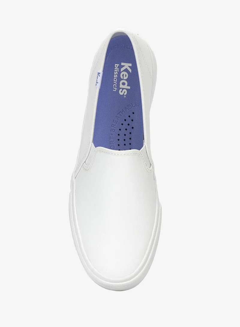 Keds white Keds Women's Double Decker Slip On Leather Casual Sneaker White for Women | Best Price UAE
